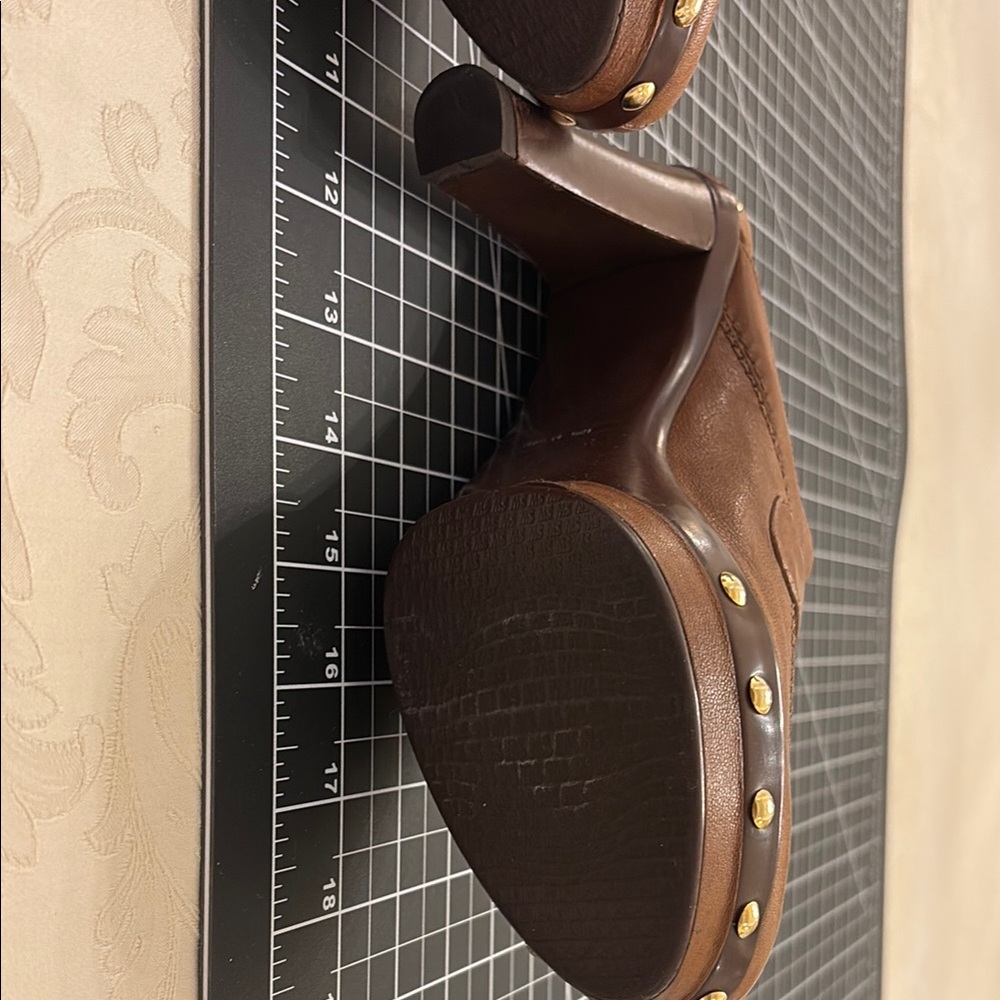 Stuart Weitzman Brown Leather Mules - image 7